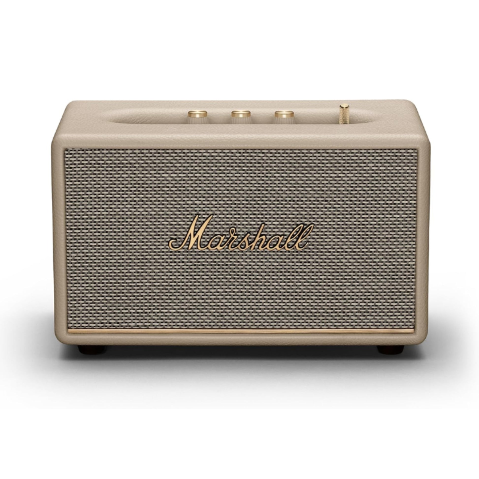 front view of marshall acton 3 wireless speaker in cream color