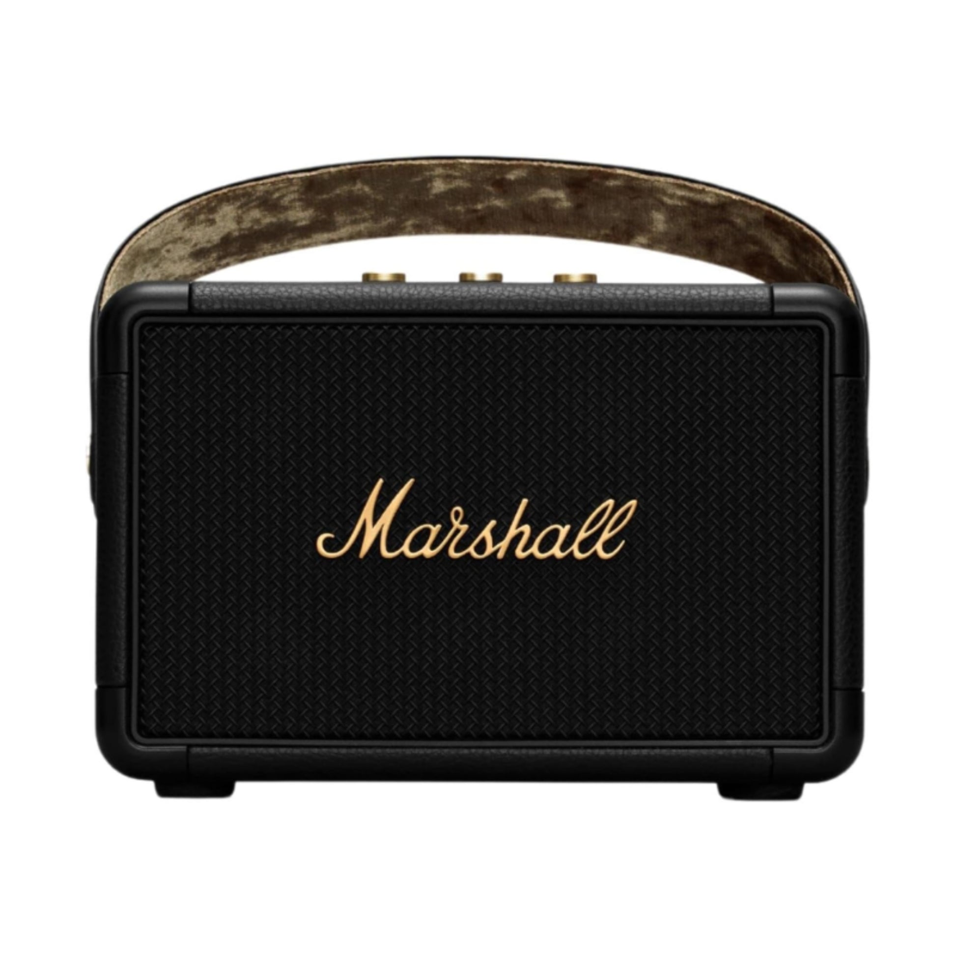 front view of black marshall kilburn 2 portable wireless speaker
