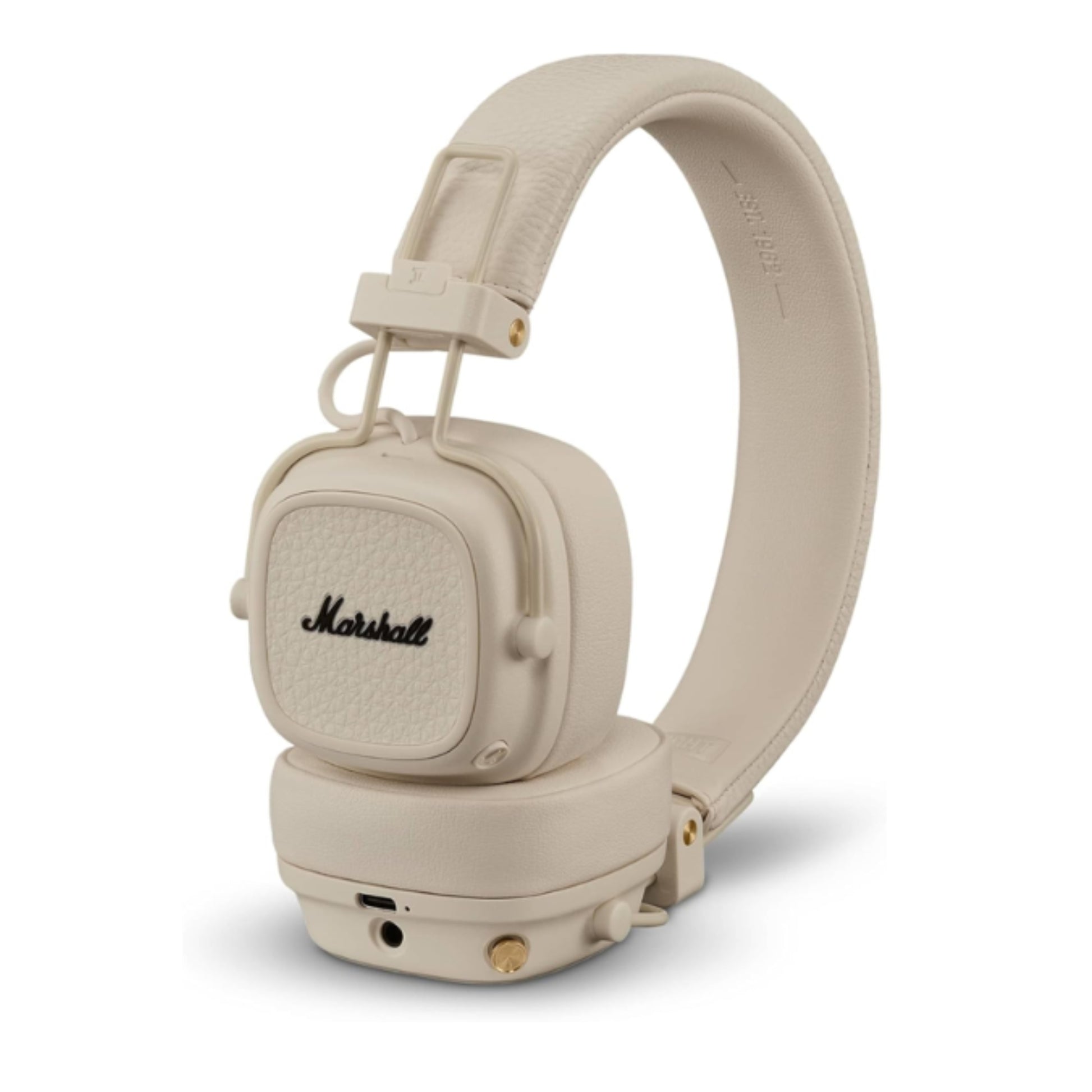 front view of marshall major v headphones in cream color