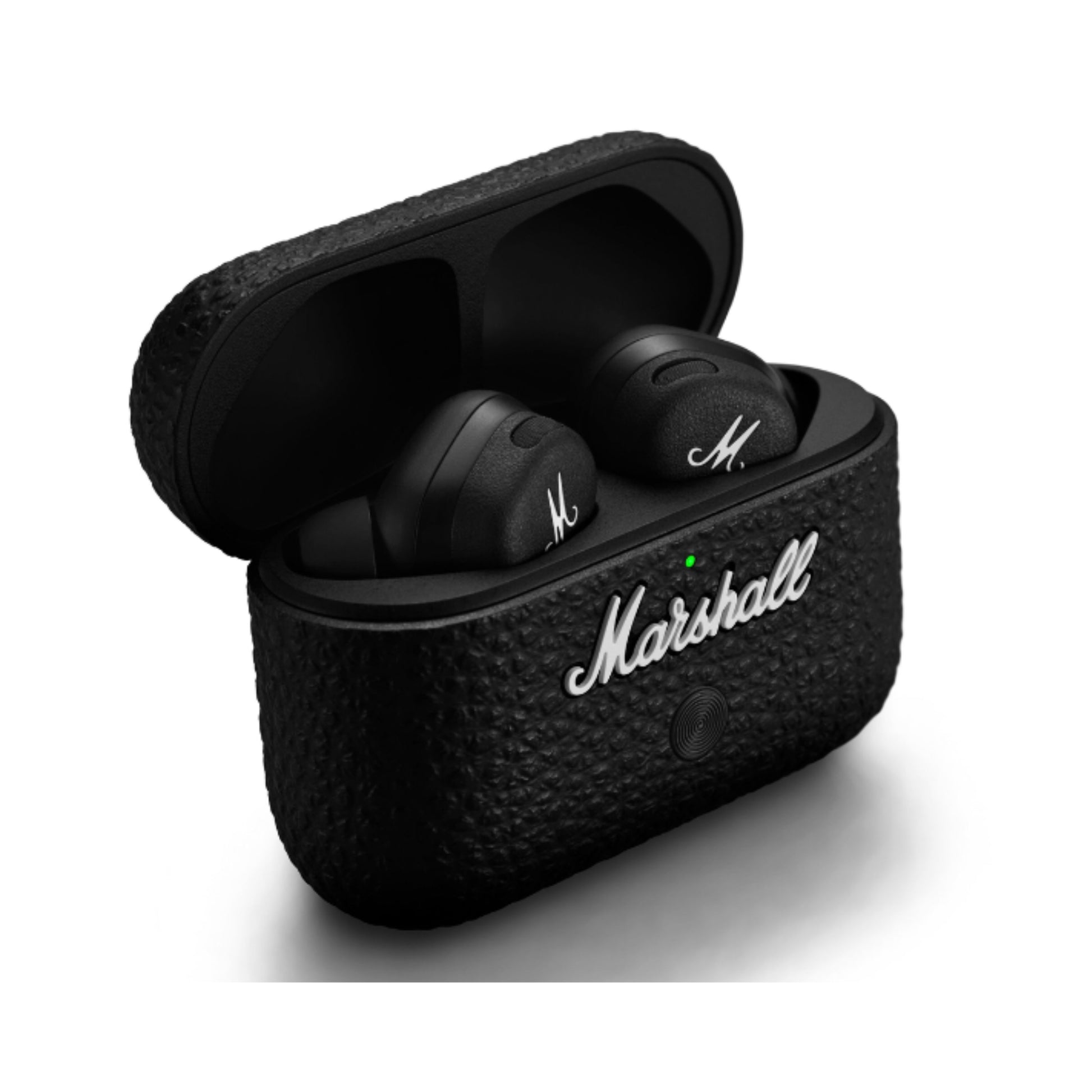 marshall motif 2 earbuds in carrying case in black color