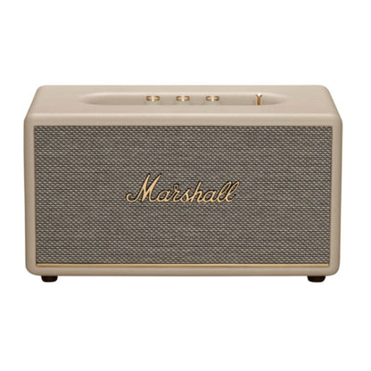 front view of cream color marshall stanmore 3 wireless speaker