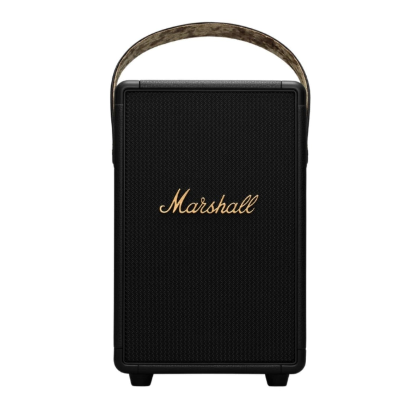 front view of black marshall tufton portable speaker