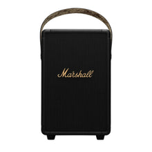 front view of black marshall tufton portable speaker