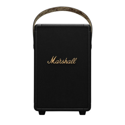 front view of black marshall tufton portable speaker