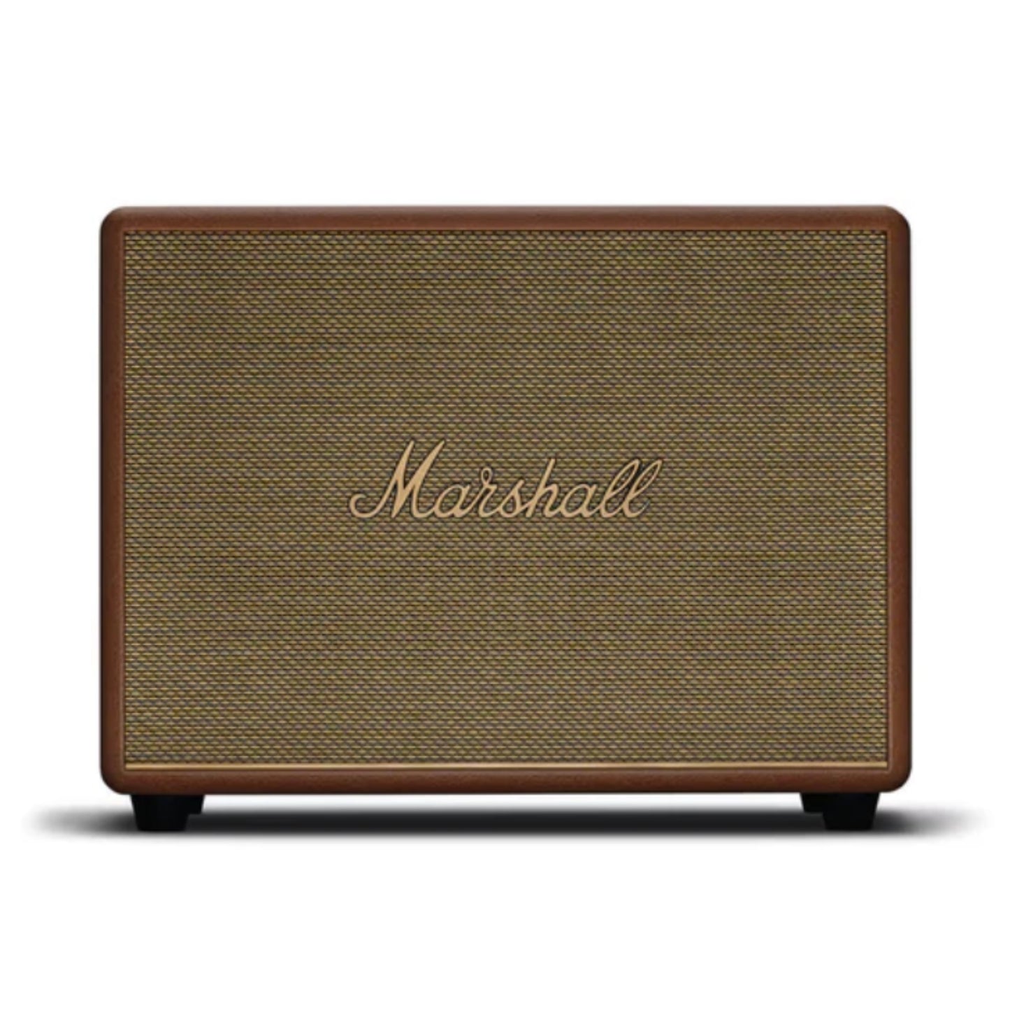 front view of marshall woburn 3 wireless speaker in brown color