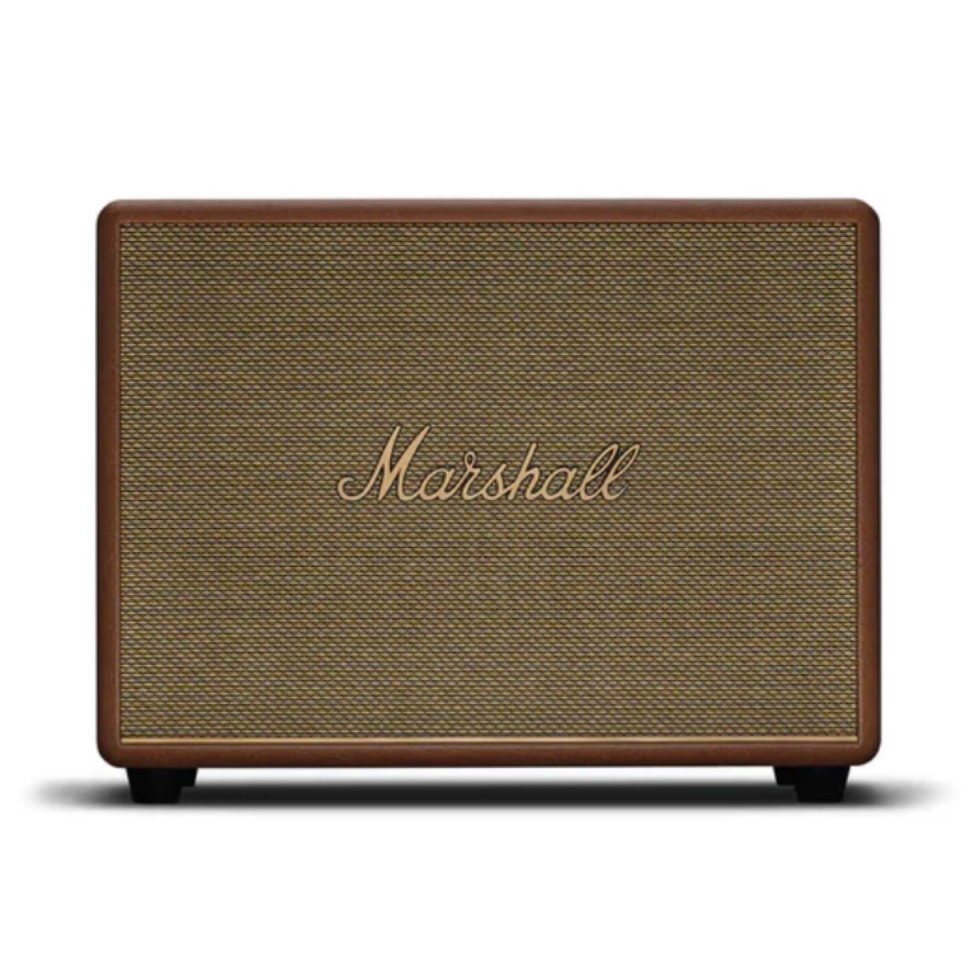 front view of marshall woburn 3 wireless speaker in brown color