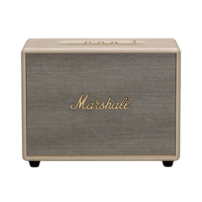 front view of cream color marshall woburn 3 speaker
