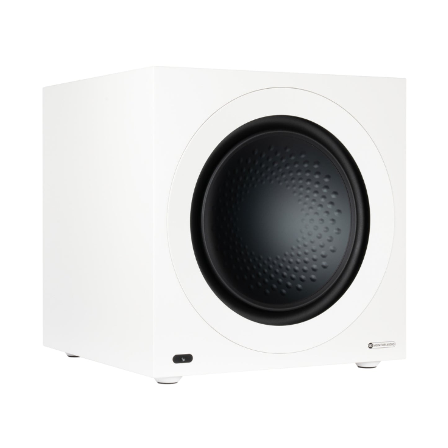 front view of monitor audio anthra w12 subwoofer in white