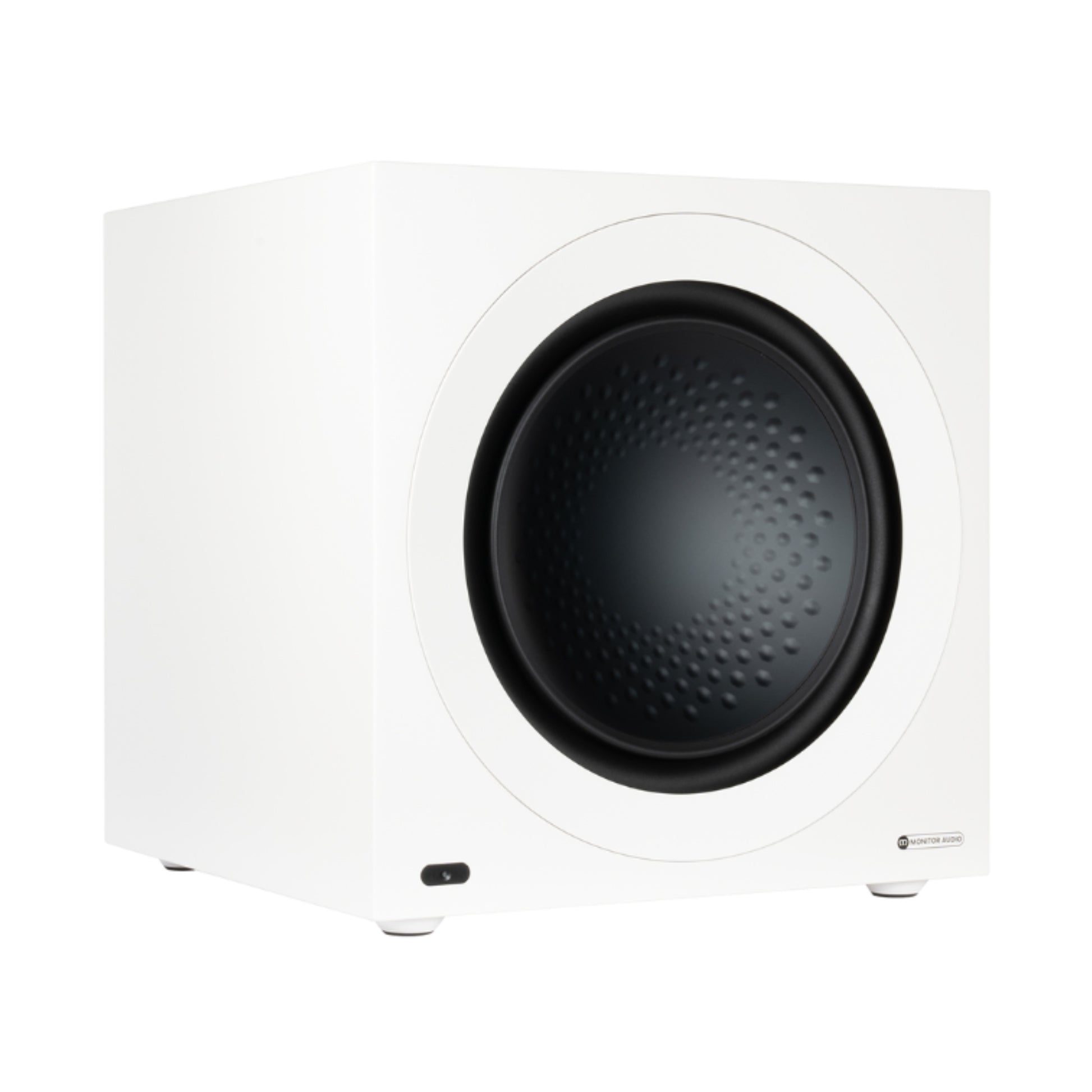 front view of Monitor Audio Anthra W15 Subwoofer in white