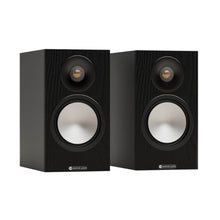 pair of black monitor audio bronze 50 7g speakers