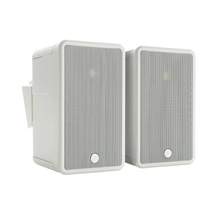 pair of monitor audio climate 50 outdoor speakers in white color