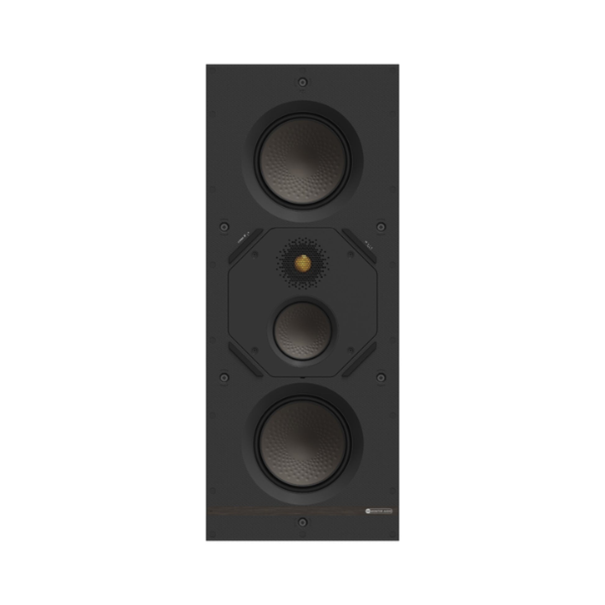 front view of monitor audio creator w2m-cp in wall speaker in black