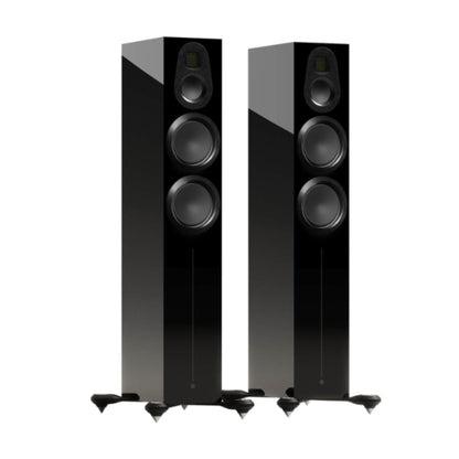 pair of monitor audio gold 300 6g floorstading speakers in black