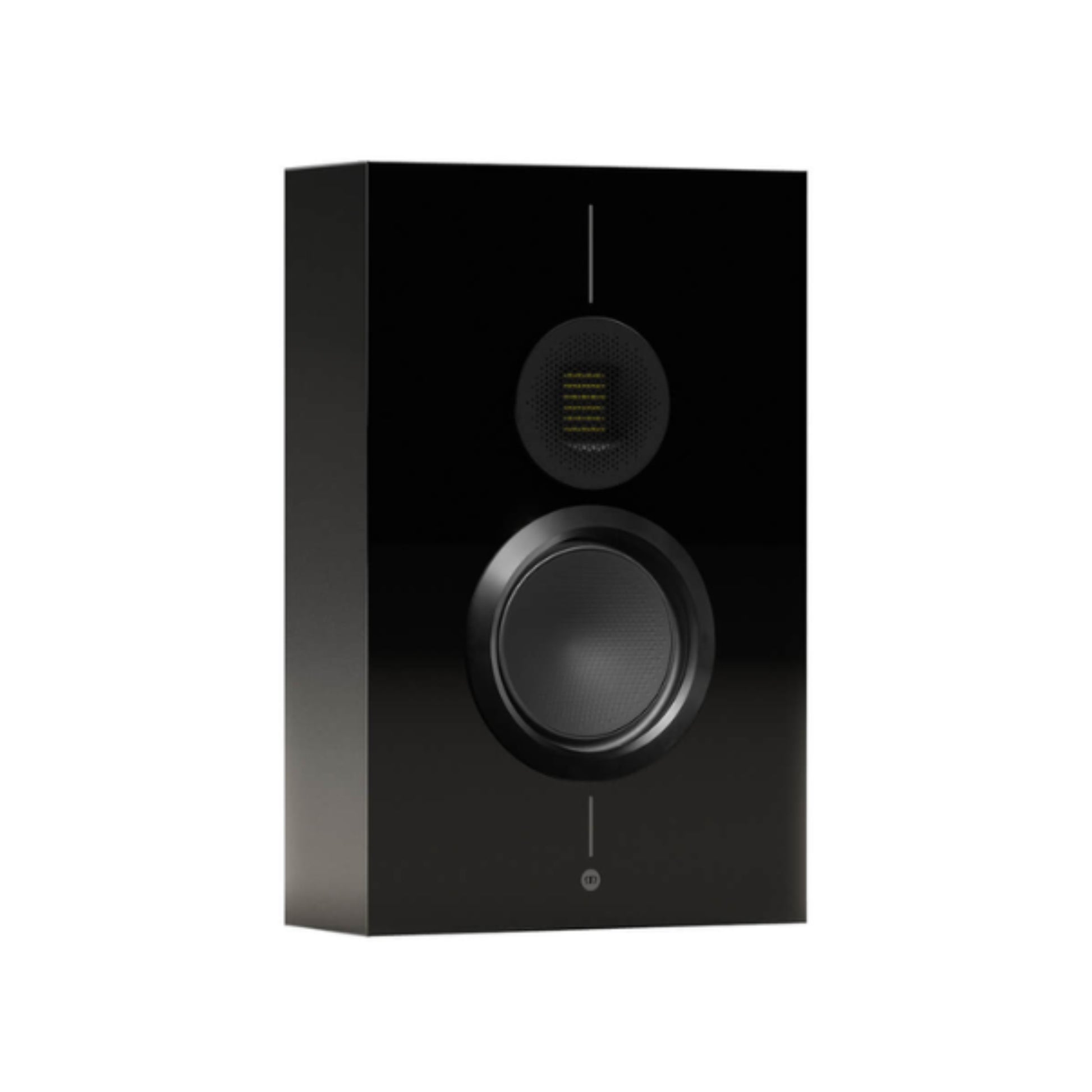 front view of monitor audio gold on wall 6g speaker in black
