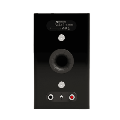 back of black monitor audio radius 3 speaker