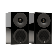 pair of black monitor audio radius 3 speakers