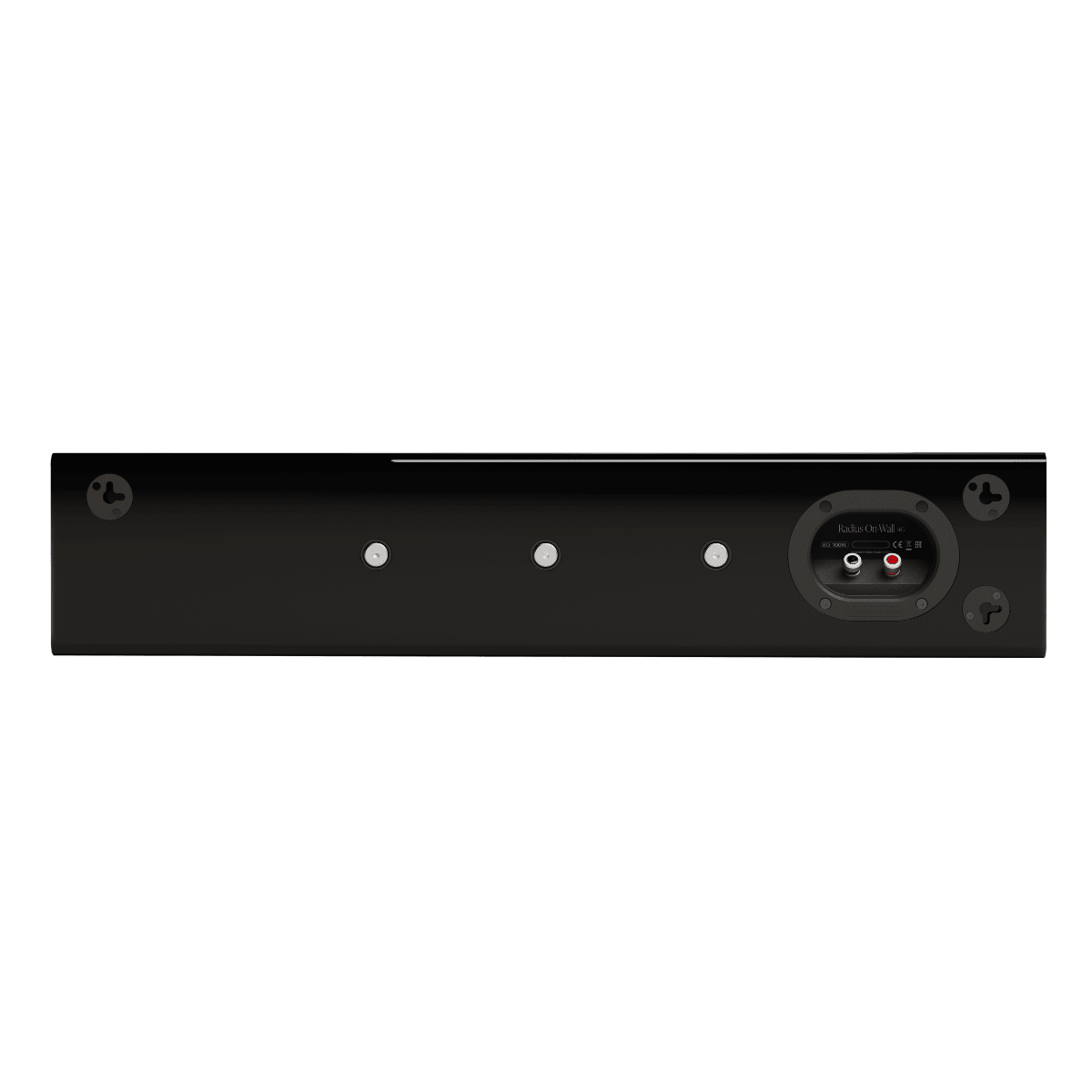 back side of black  monitor audio radius on wall 4g speaker