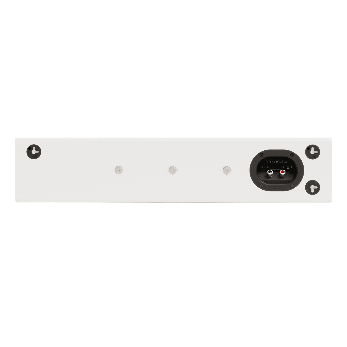 back side of white  monitor audio radius on wall 4g speaker