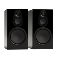 pair of monitor audio silver 100 8g speakers in black