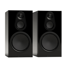 pair of monitor audio silver 100 8g speakers in black