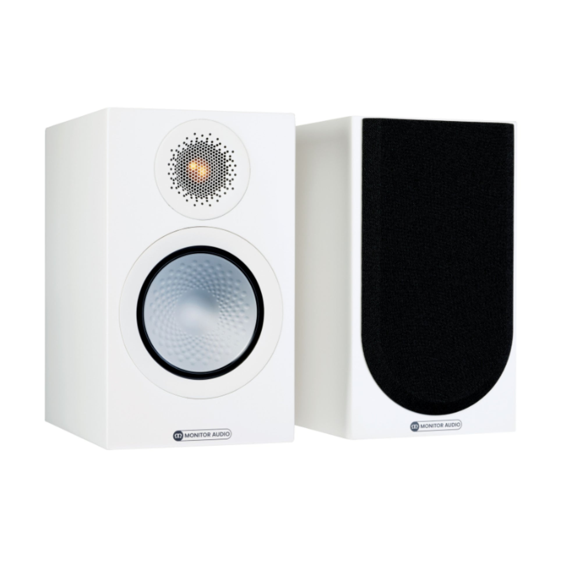 pair of Monitor Audio Silver Series 100 7G Bookshelf Speakers in white