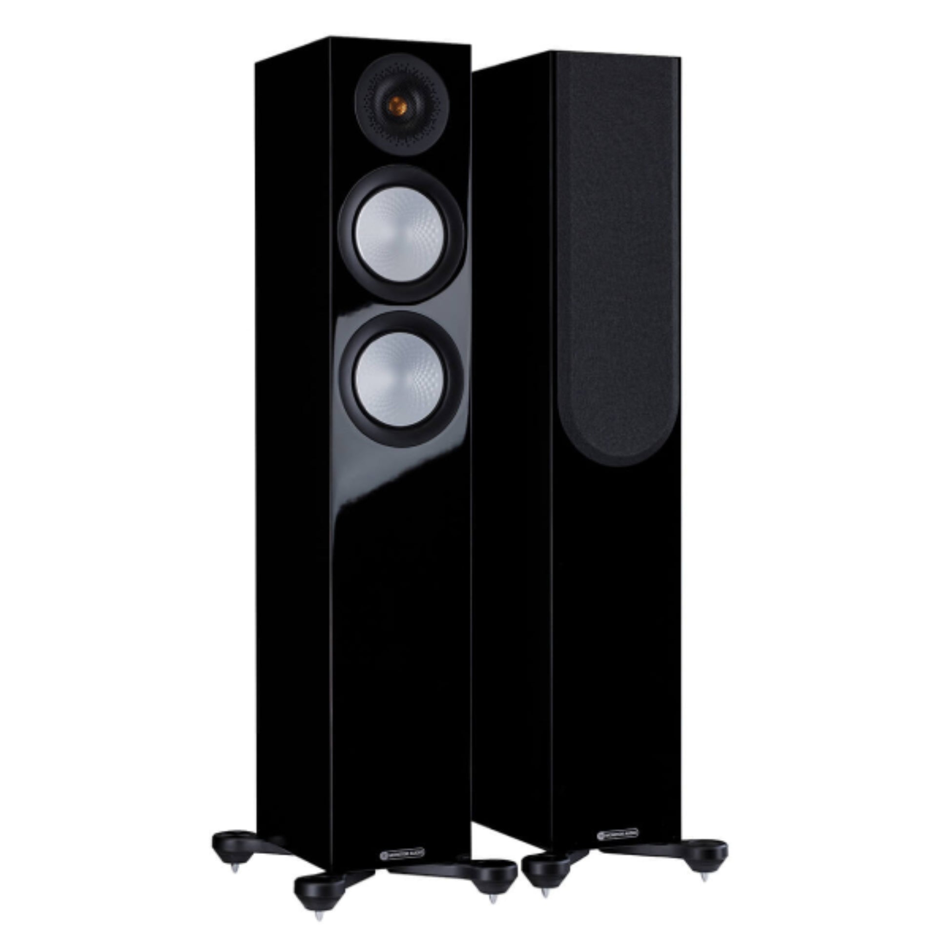 pair of Monitor Audio Silver Series 200 7G Floorstanding Speakers in gloss black color