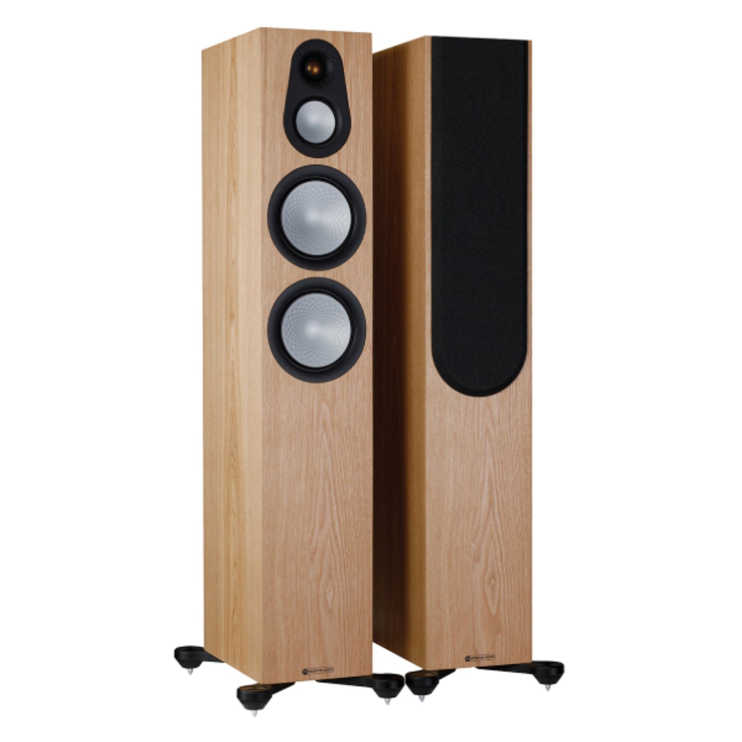 pair of Monitor Audio Silver Series 300 7G Floorstanding Speakers in ash color