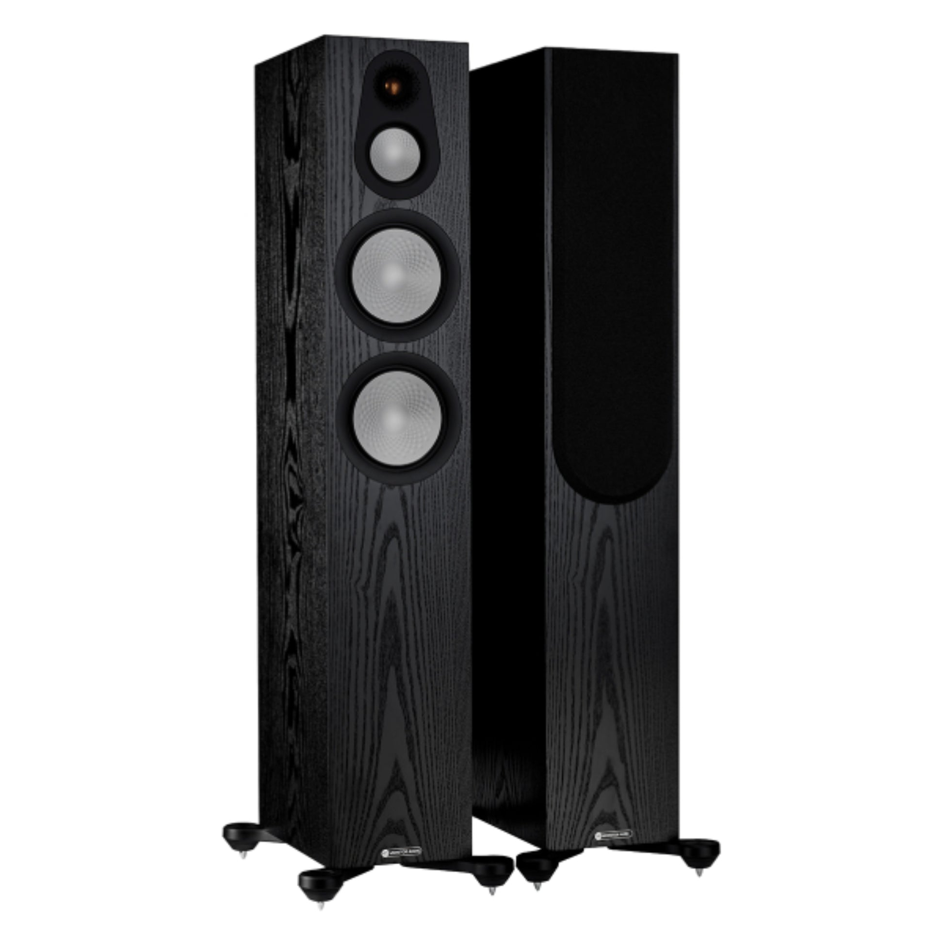 pair of Monitor Audio Silver Series 300 7G Floorstanding Speakers in black ash