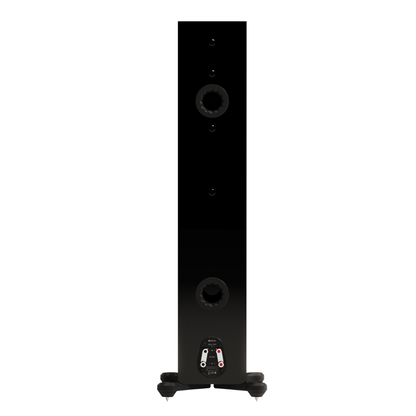 back side of pair of monitor audio silver 300 8g floorstanding speaker