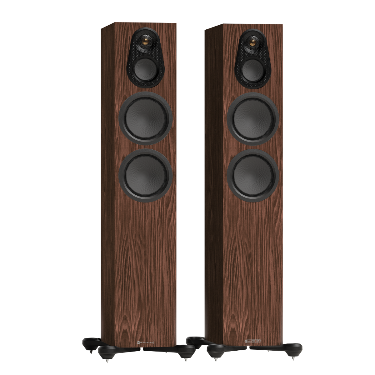 walnut pair of monitor audio silver 300 8g floorstanding speakers