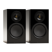 pair of monitor audio silver 50 8g speakers in black