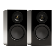 pair of monitor audio silver 50 8g speakers in black