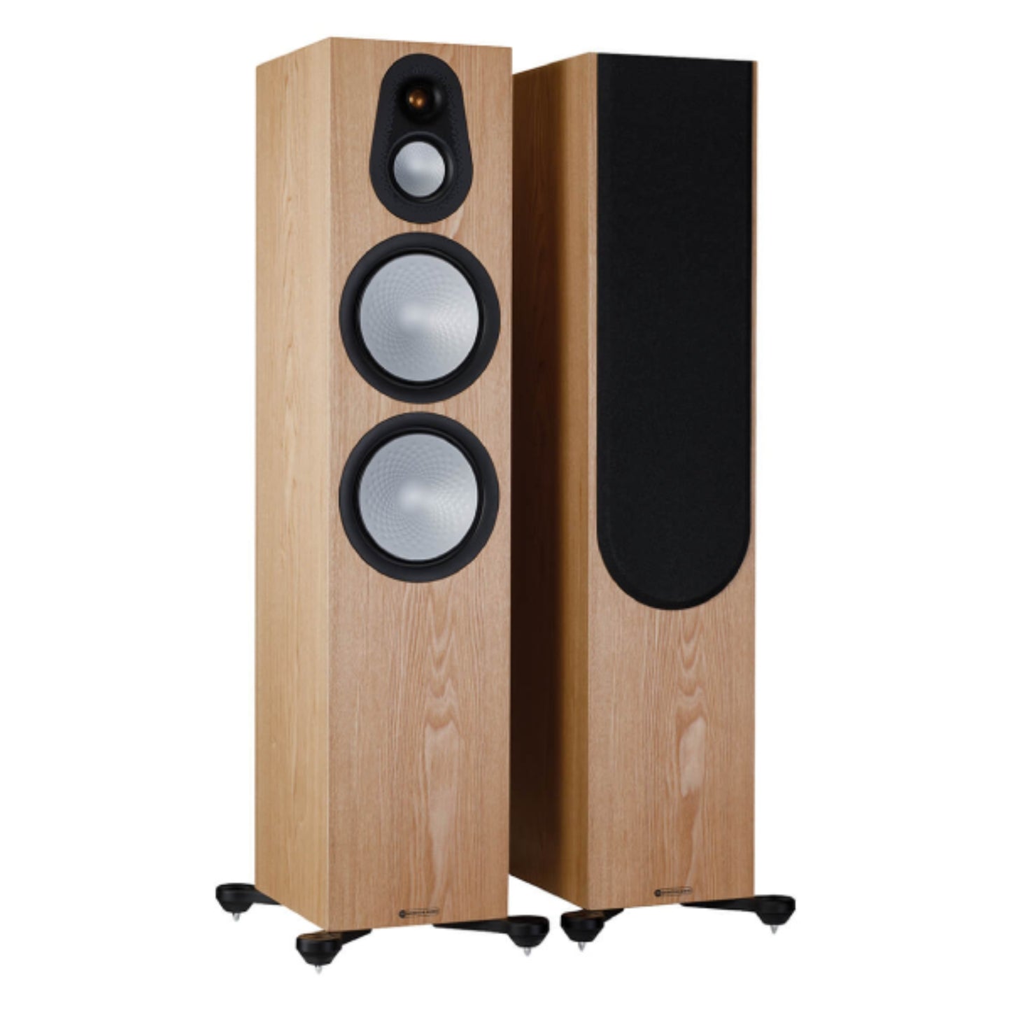 pair of Monitor Audio Silver Series 500 7G Floorstanding Speakers in ash color