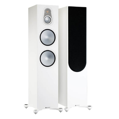 pair of Monitor Audio Silver Series 500 7G Floorstanding Speakers in white color
