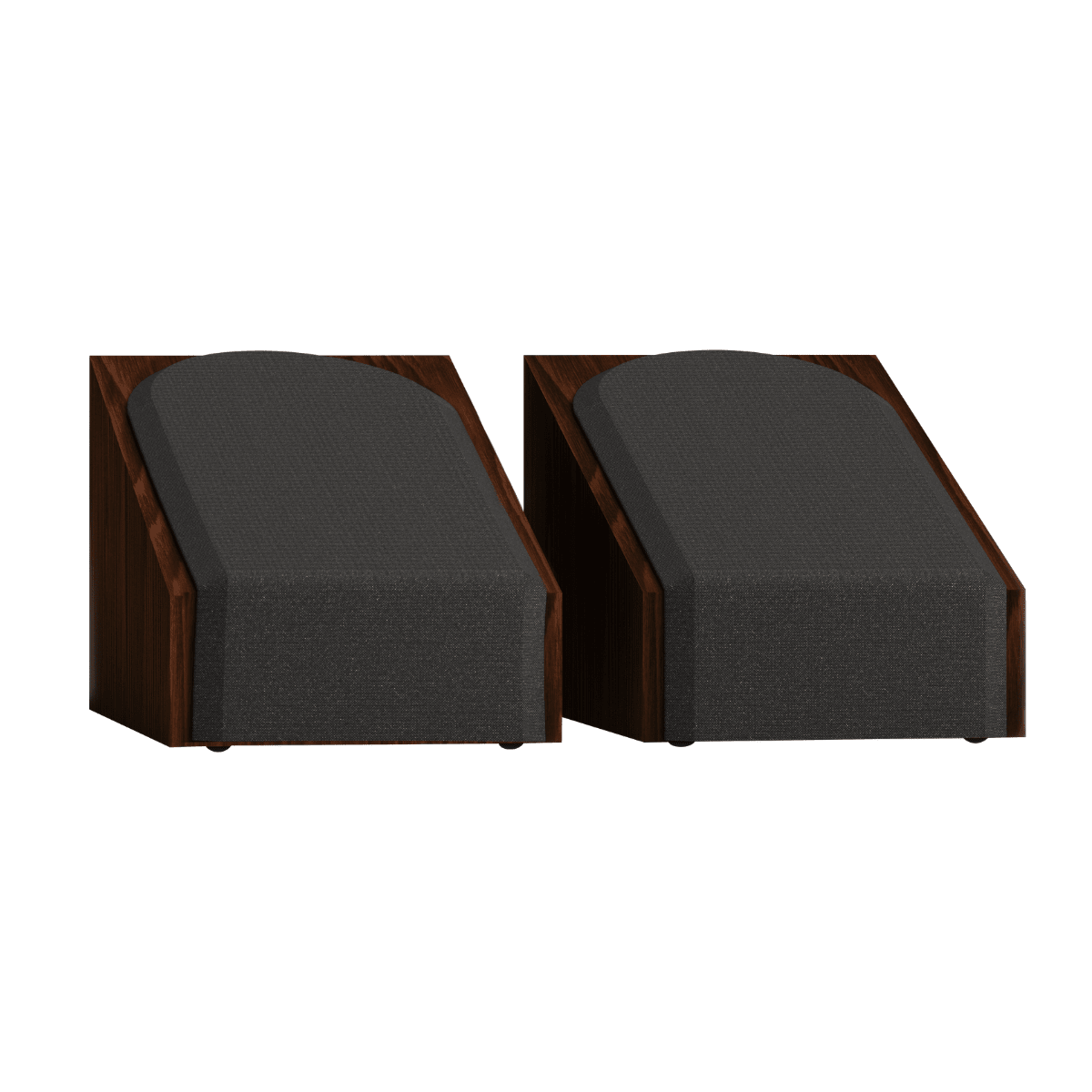 pair of monitor audio silver ams 8g speakers in walnut with grilles