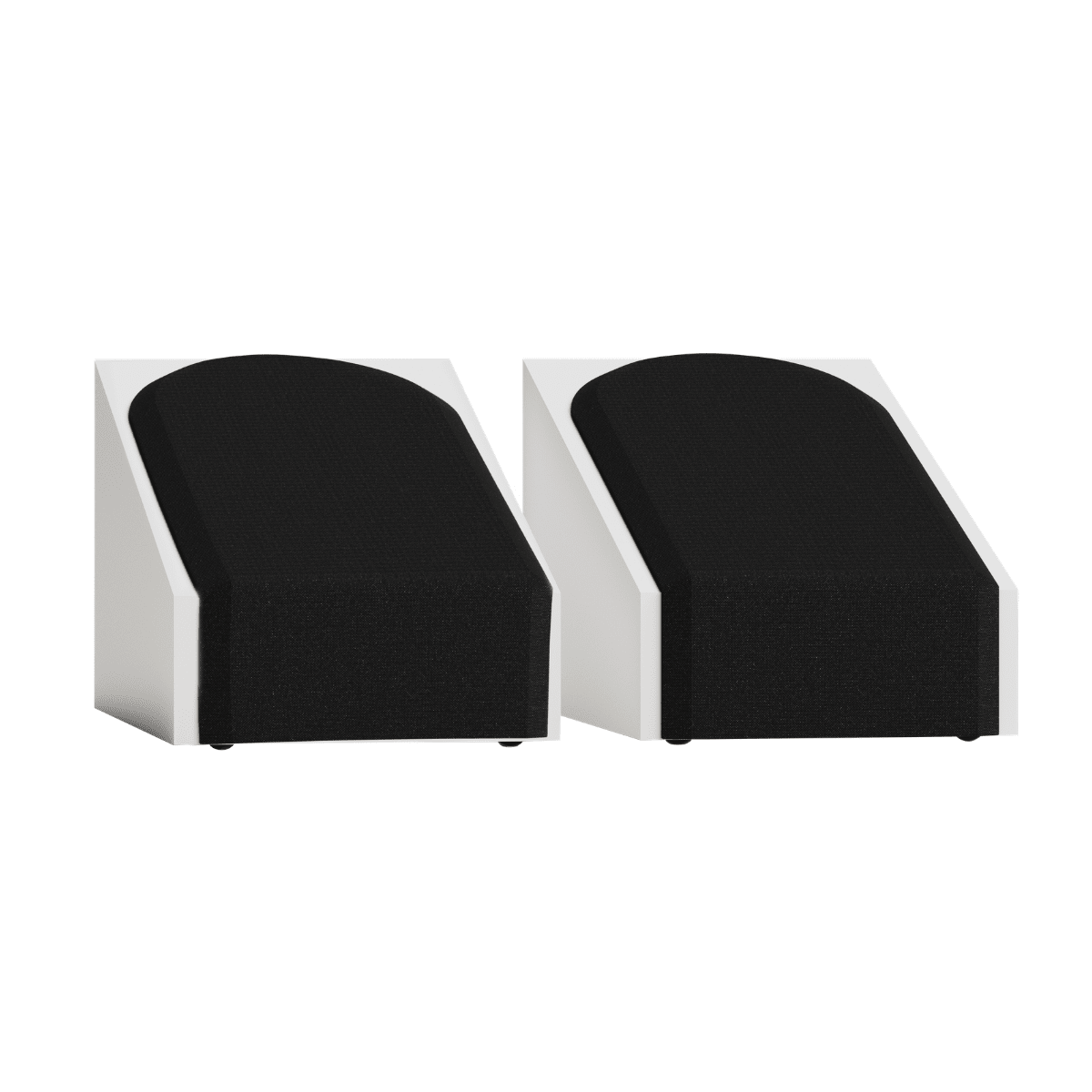 pair of monitor audio silver ams 8g speakers in white with grilles
