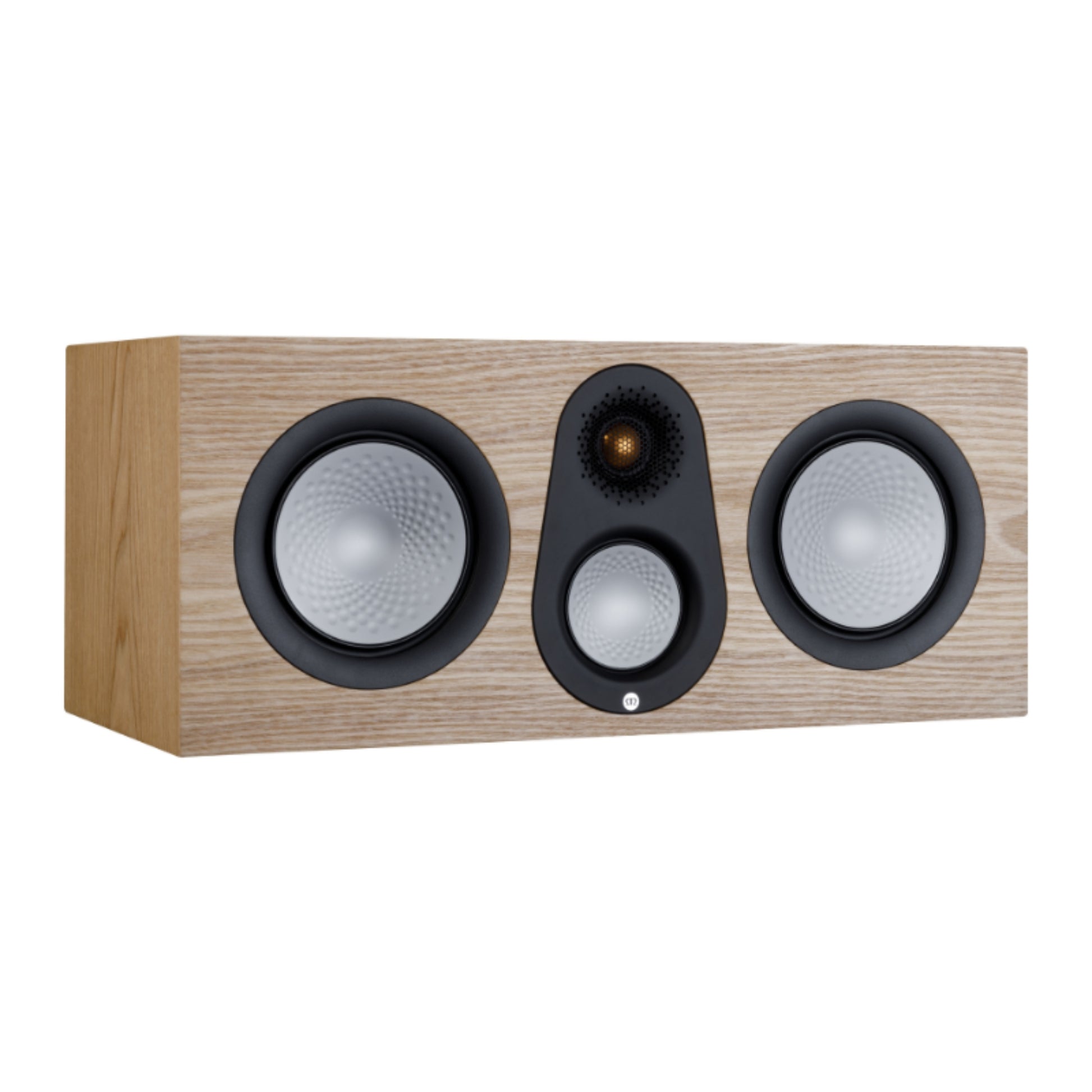 front view of monitor audio silver c250 7g center speaker in oak color