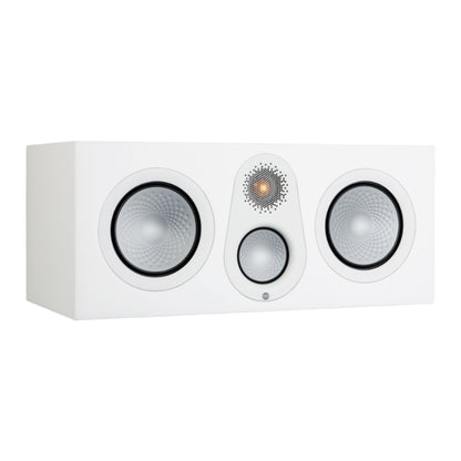 front view of monitor audio silver c250 7g center speaker in white