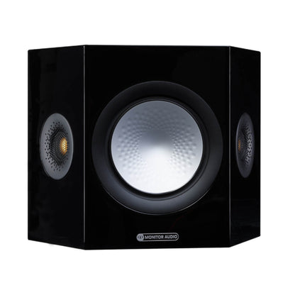 front view of monitor audio silver fx 7g surround speaker in black