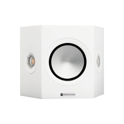front view of monitor audio silver fx 7g surround speaker in white