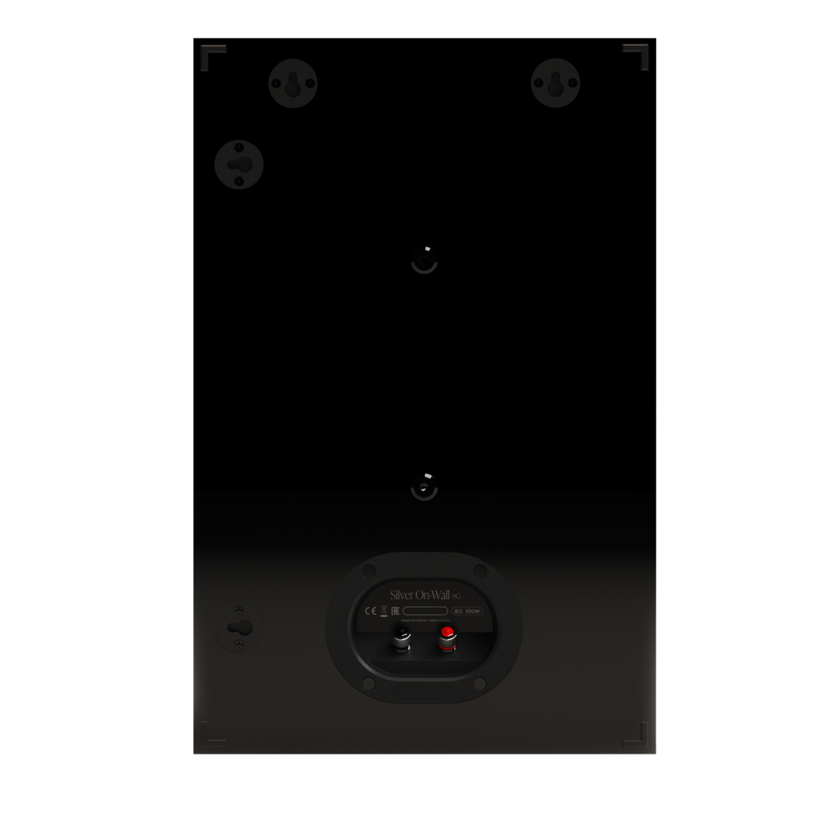 back side of monitor audio silver on wall 8g speaker in black