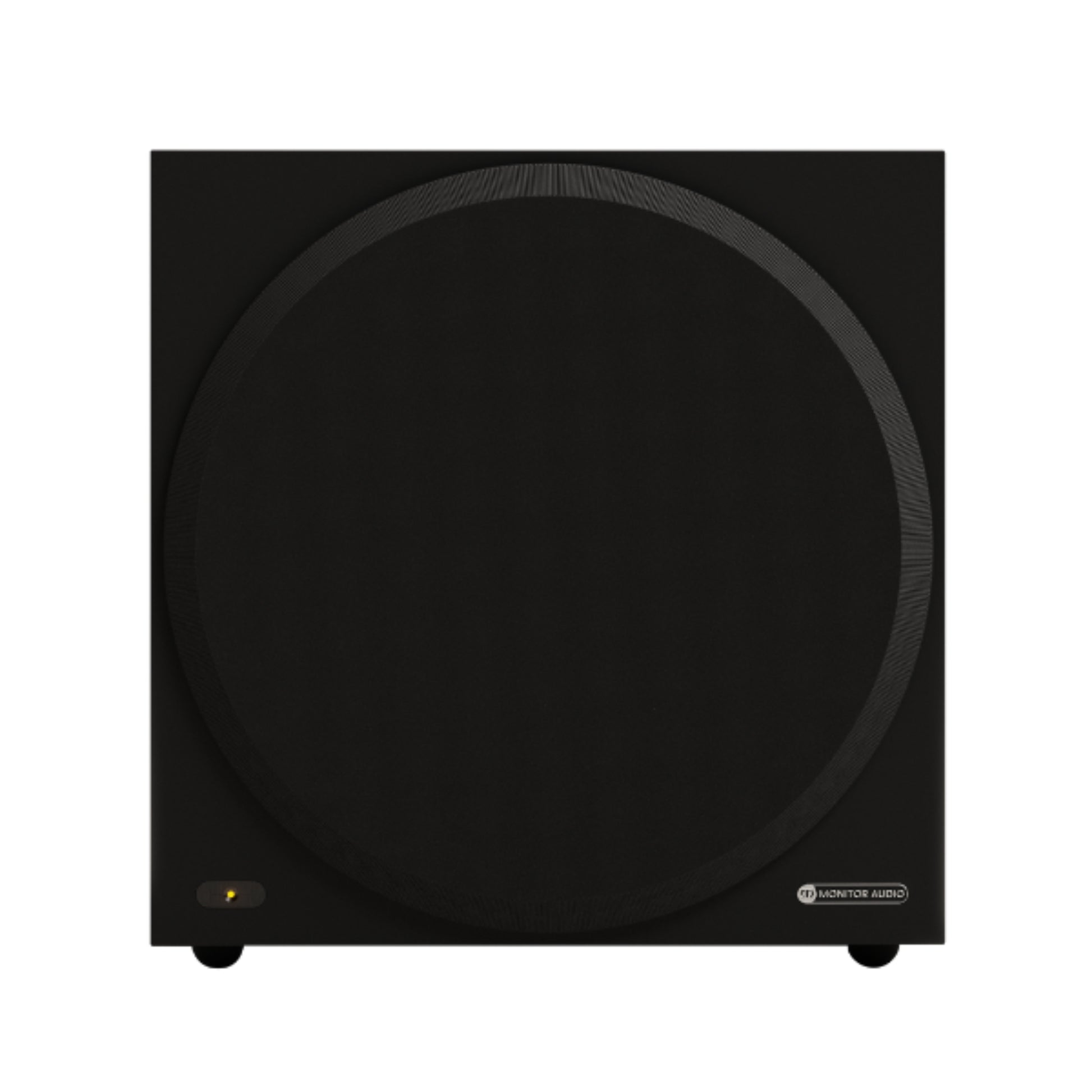 front view of monitor audio vestra w10 subwoofer in black