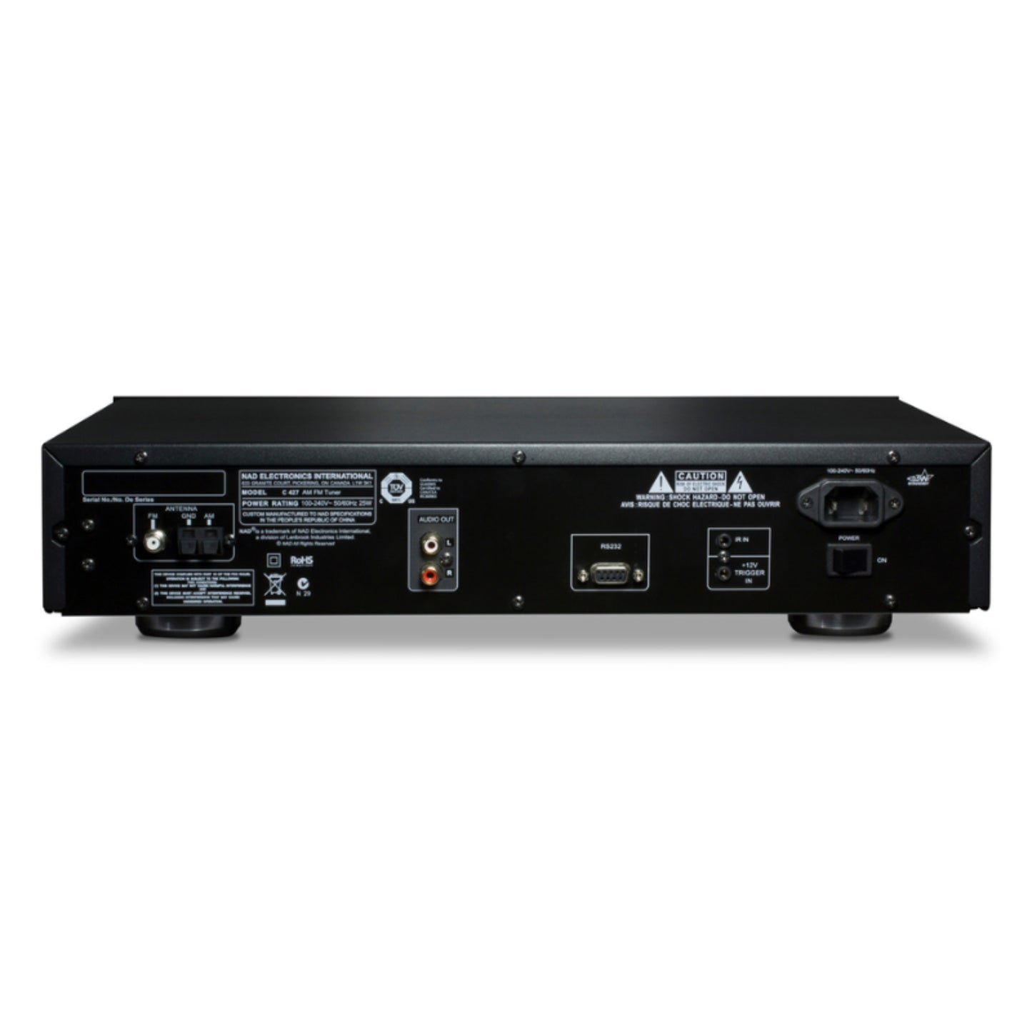 back panel of nad c427 am fm tuner