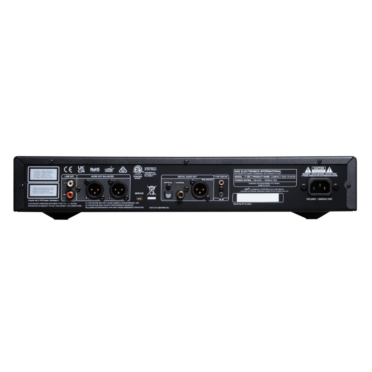 back panel of nad c589 cd player