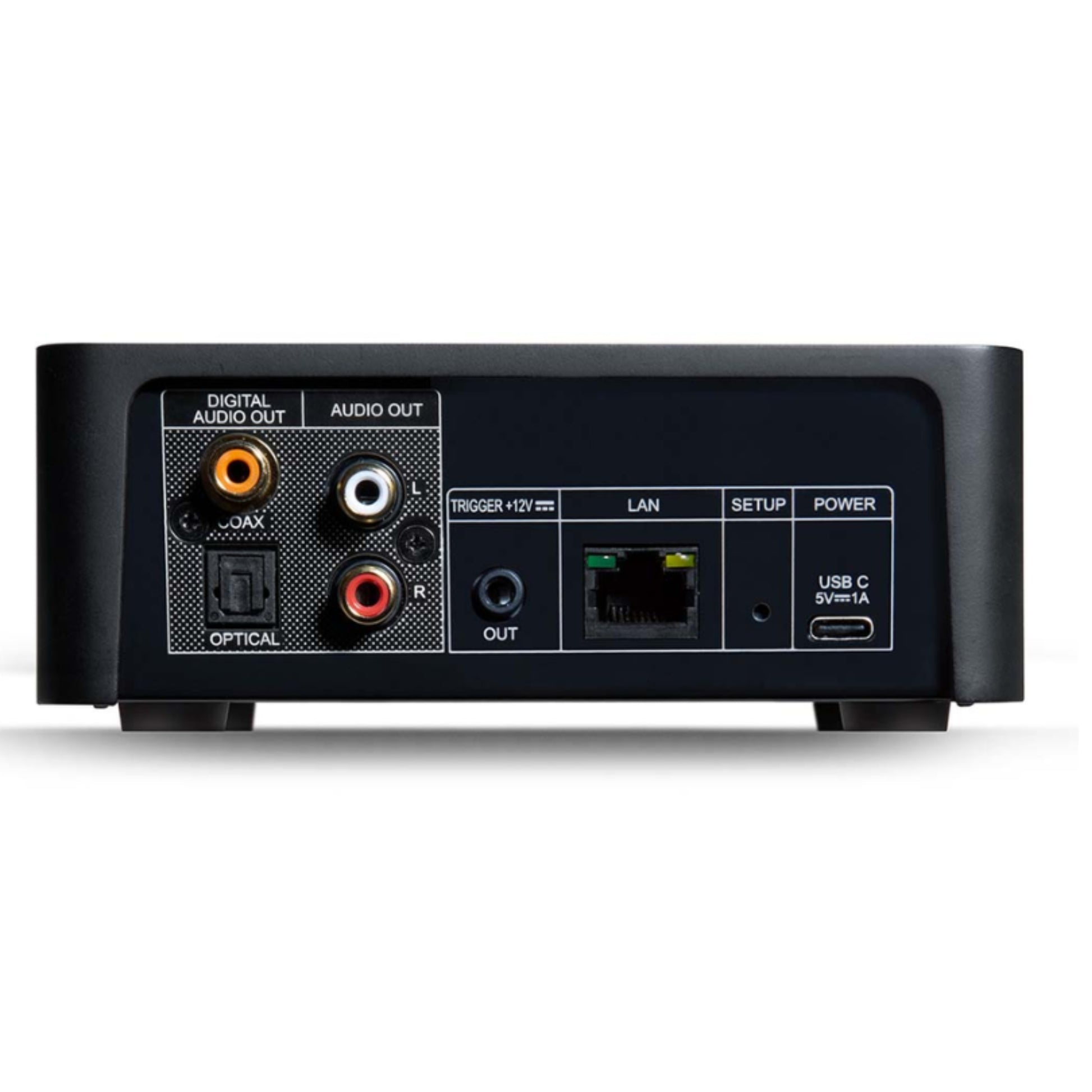 back view of nad cs1 endpoint network streamer in black color