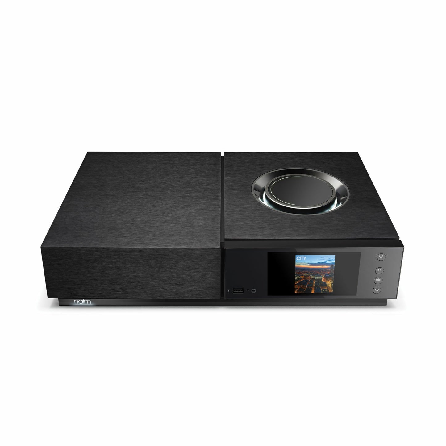 front/top view of naim uniti nova streaming amp in black color