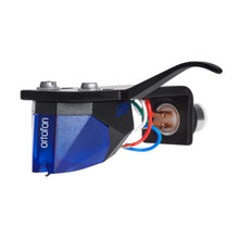 side view of blue ortofon 2m blue premounted cartridge