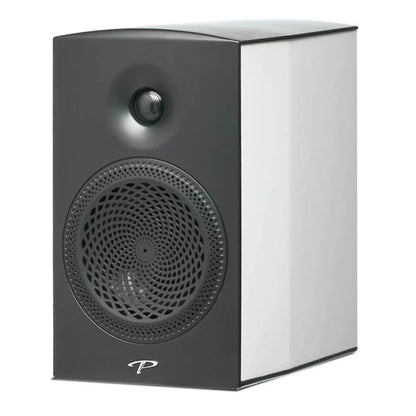 black and white paradigm 200b bookshelf speaker front view