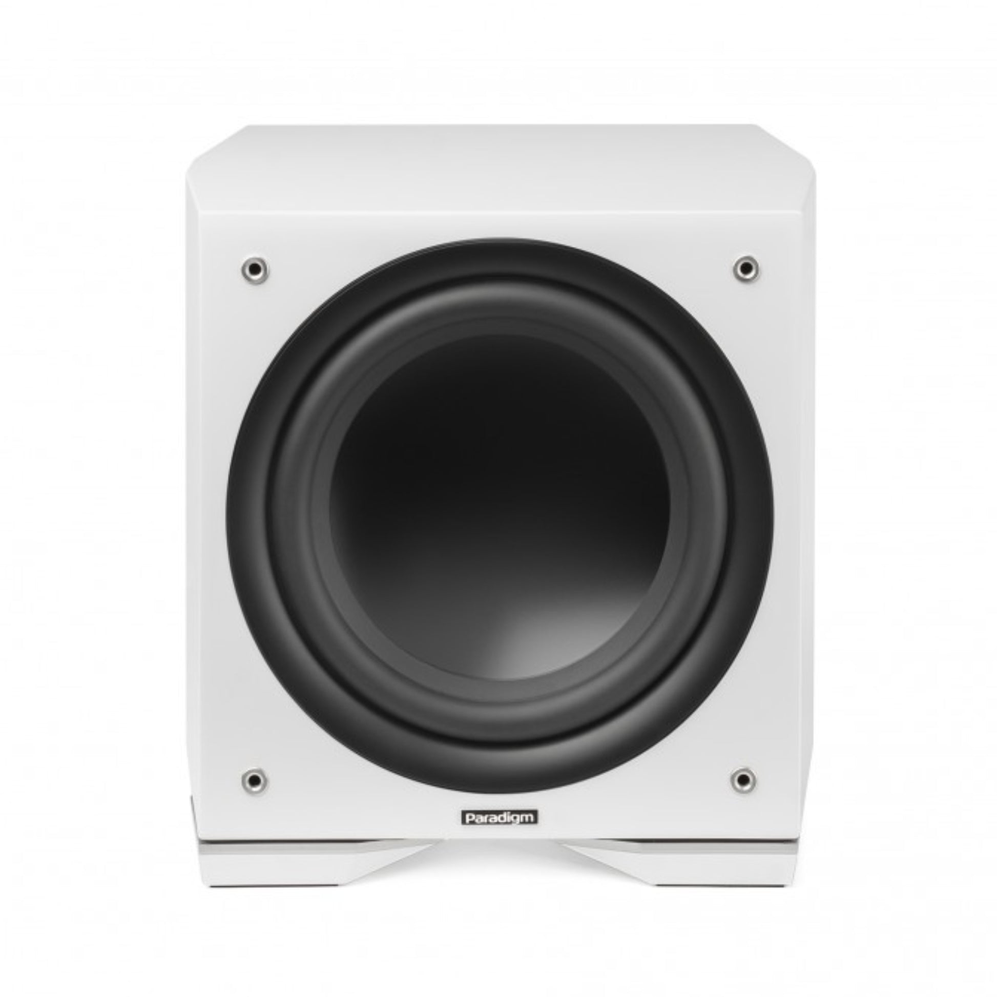 front view of paradigm defiance s10 subwoofer in white