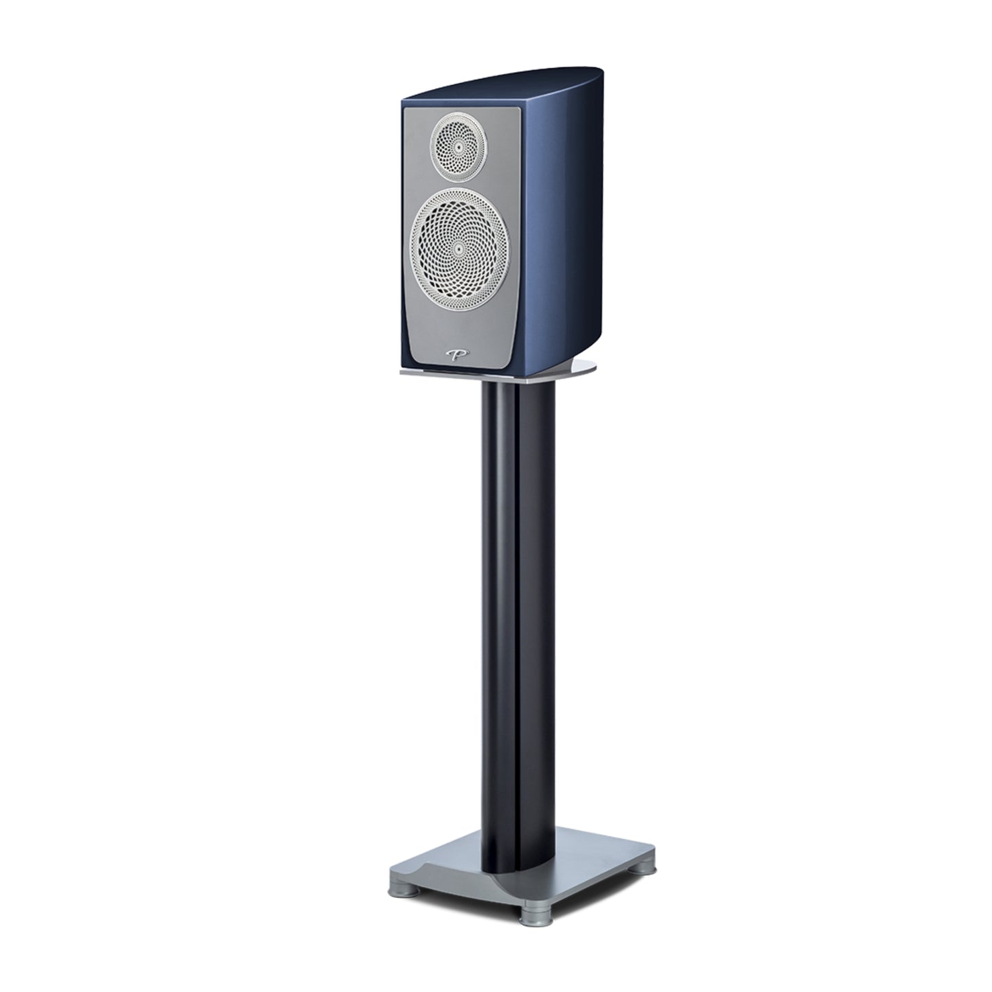 Speaker on a stand with a white background
